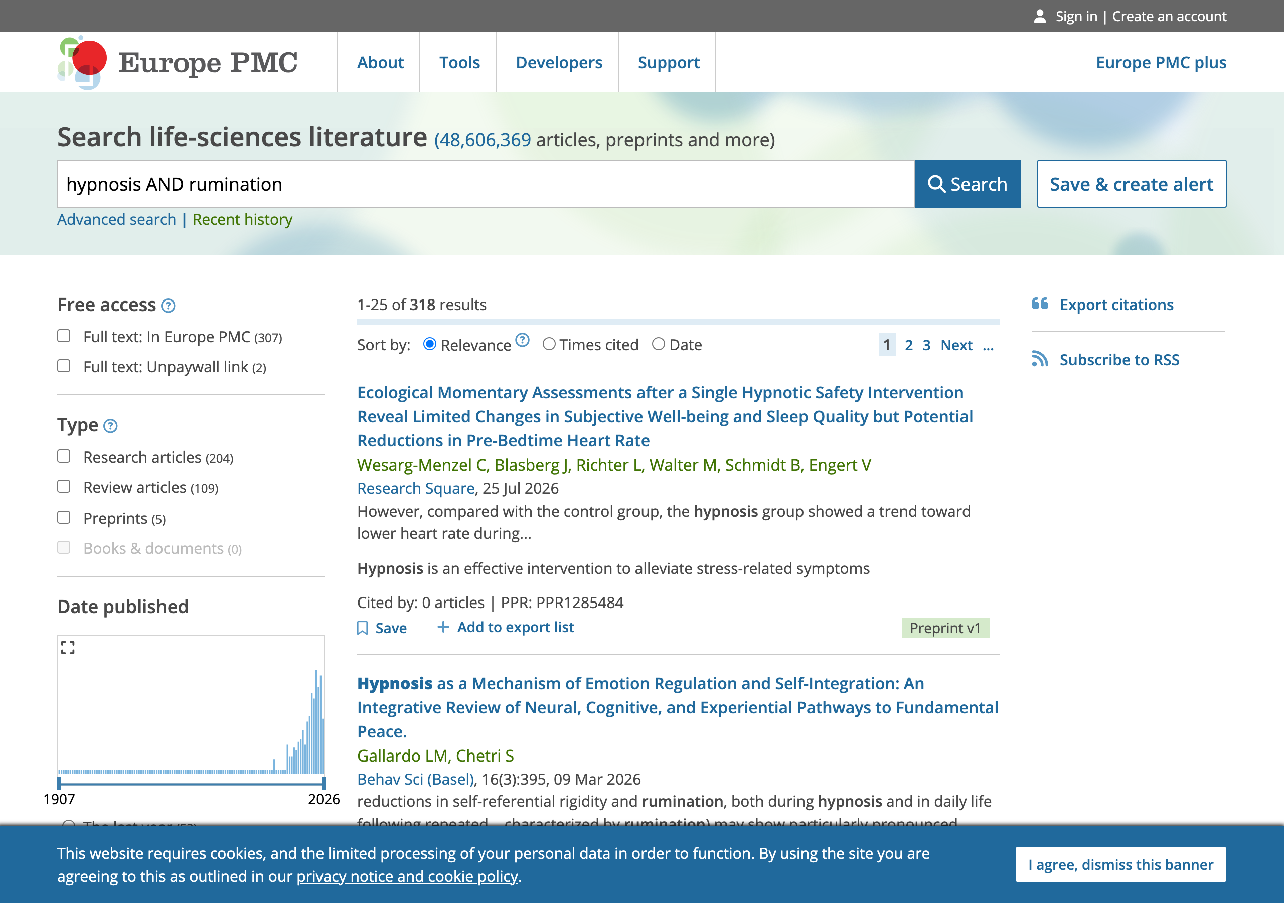 Europe PMC search results for hypnosis AND rumination, 318 records